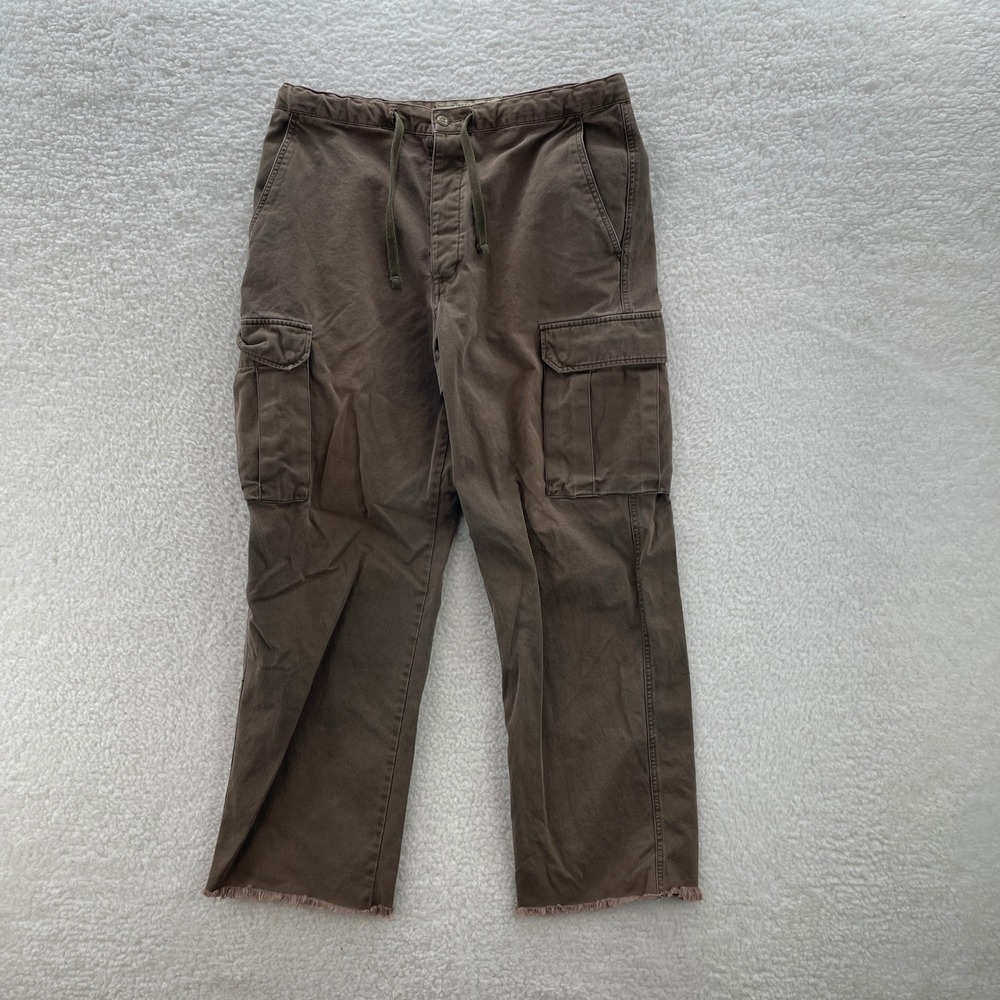 VTG American Eagle Cargo Pants Mens 34x30* Twill Paratrooper Drawstring Baggy
